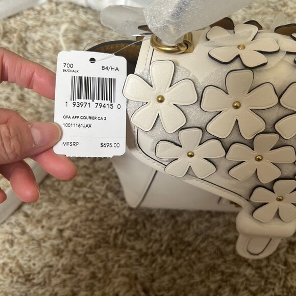 Coach Courier Carryall 23 With Floral Applique - Picture 8 of 9